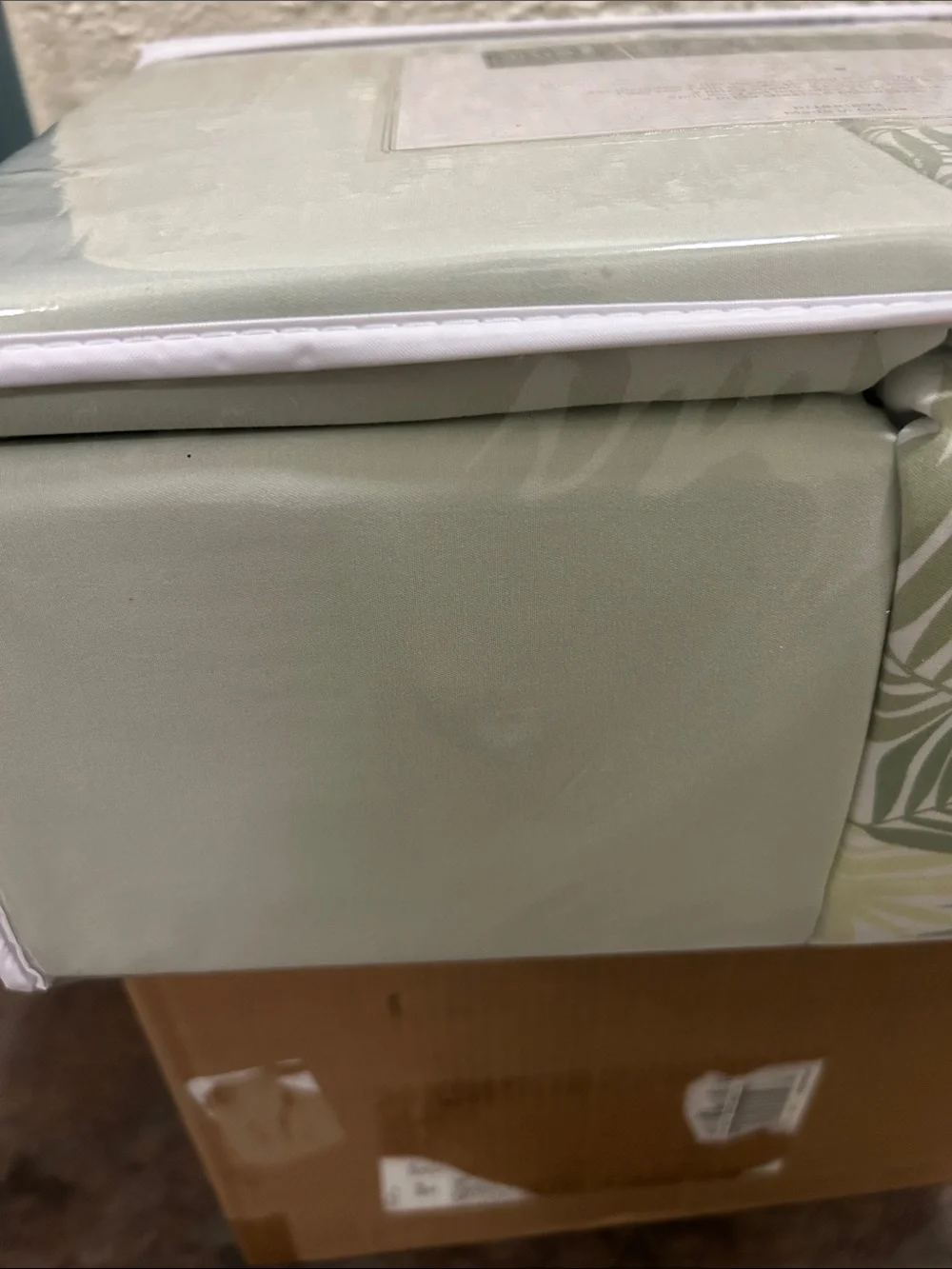 Home Reflections KING SIZE Tropical Leaf & Sage Green DOUBLE SHEET SET NEW w BOX